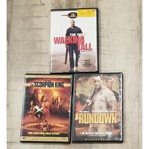 The Rock Dwayne Johnson 3 Movie Lot Bundle WWE The Scorpion King The Rundown